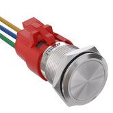 19mm Push Button Switch Waterproof IP67 Metal Without LED With Socket - Latching-1NO 1NC 5A